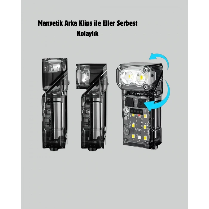 Sensörlü Led Kafa Feneri Şarj Edilebilir Manyetik Eller Serbest Yeni Nesil