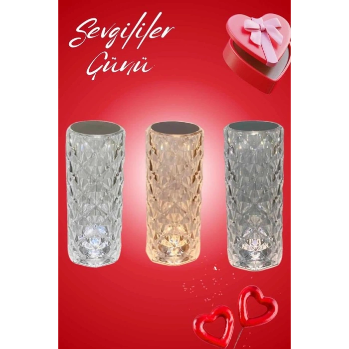 Sevgililer Günü İçin Hediye Kristal Lamba Sevgiliye Hediye Usb Şarjlı Gece Lambası