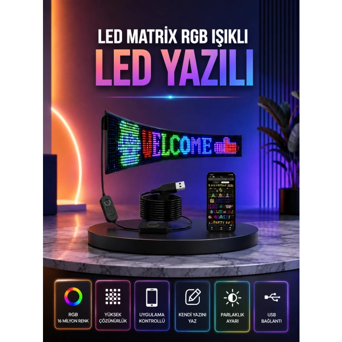 Şık Ve Fonksiyonel Rgb Led Panel Canlı Renk Yansımalı Işık Sistemi