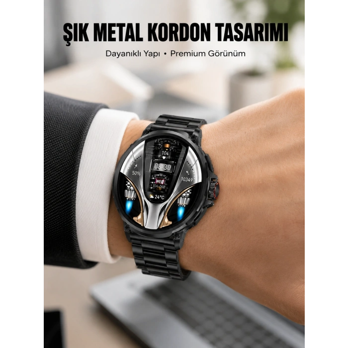 Sw80 Akıllı Saat 1.93″ Ultra Hd Ekran 700 Mah Batarya 3 Kordon Yeni Nesil