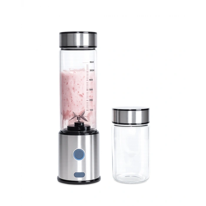 Taşınabilir Cam Blender 450 Ml 350 Ml Çift Hazneli Smoothie Blender
