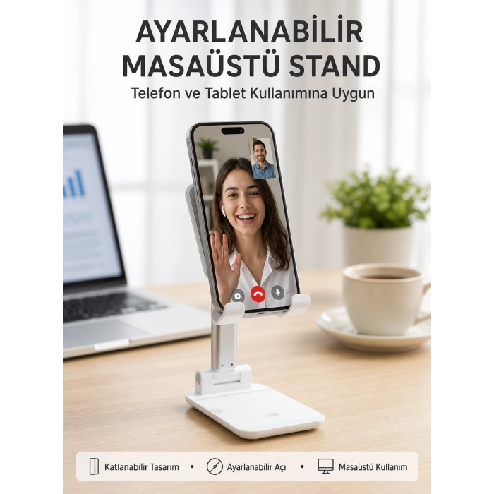 Taşınabilir Masaüstü Telefon Tutucu Ayarlanabilir Yükseklik Yeni Nesil