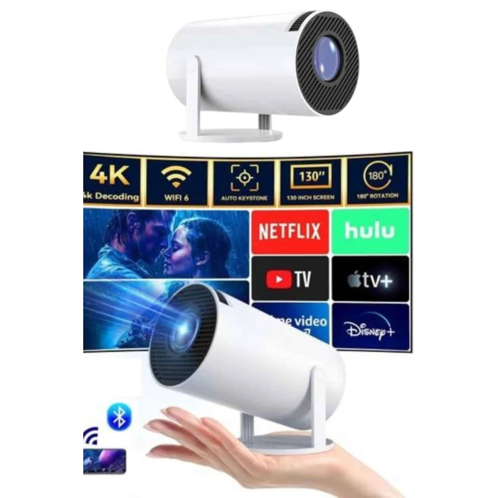Taşınabilir Projeksiyon Ayaklı Projektör Android Uyumlu Hdmı Girişli
