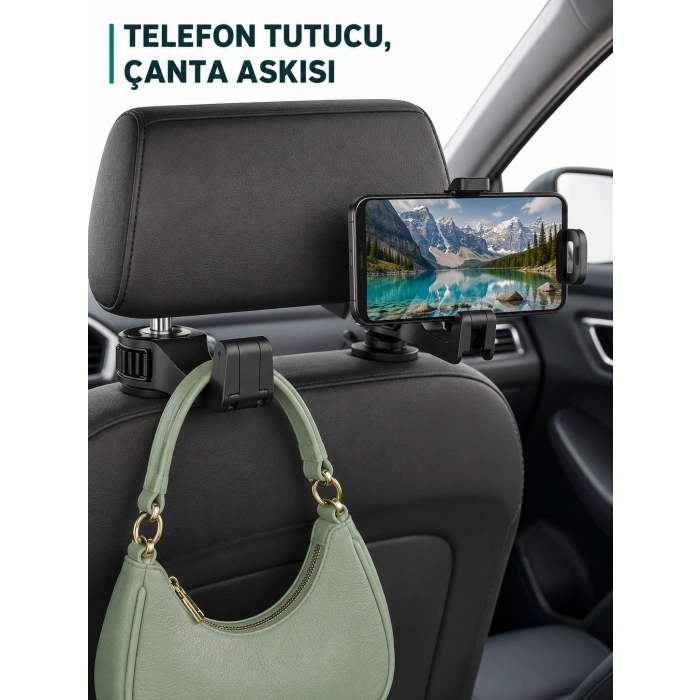 Telefon Tutucu Özellikli Araç İçi Çanta Askısı