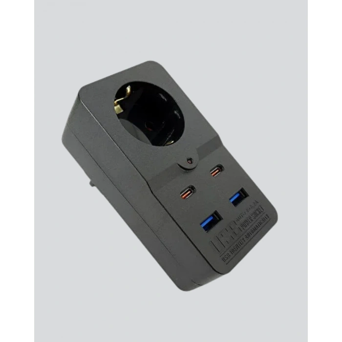 Termal Korumalı Priz Otomatik Çocuk Kilidi 4 Usb Type C