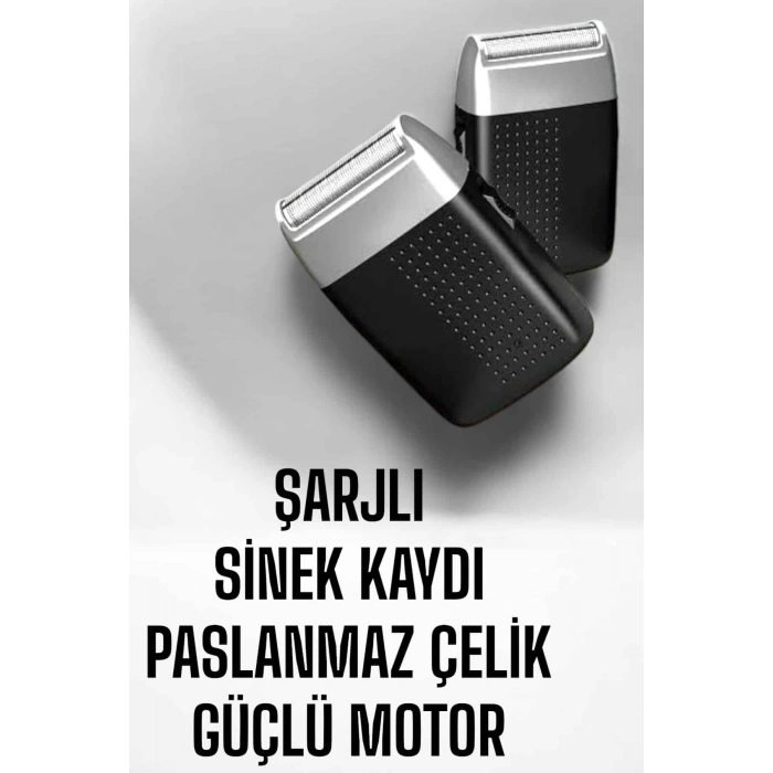 Tıraş Makinesi Sinek Kaydı Paslanmaz Çelik Taşınabilir Şarjlı
