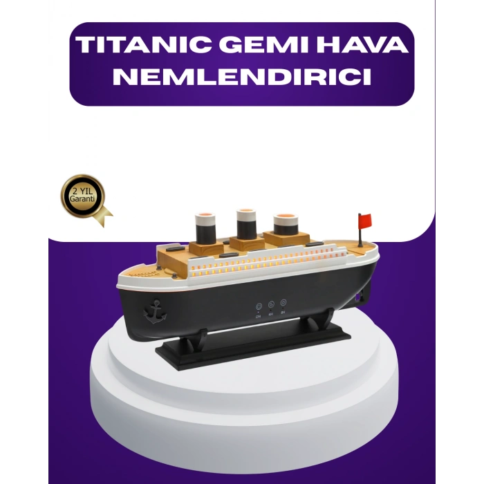 Titanik Gemi Tasarımlı Led Işıklı Hava Nemlendirici Buhar Efektli Oda Difüzörü