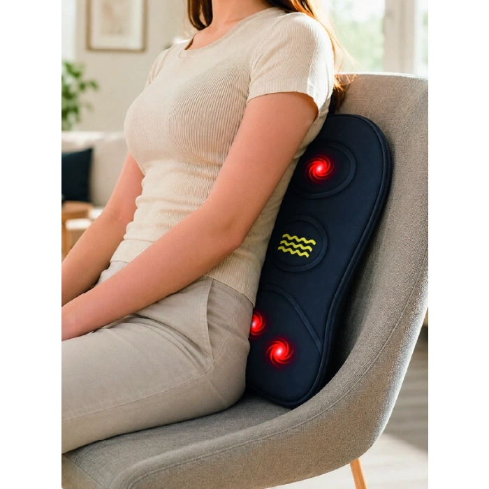 Titreşimli Isıtmalı Sırt Ve Bel Masaj Minderi Ergonomik Tasarım