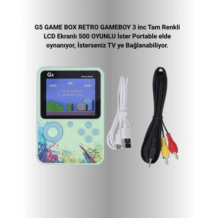 Tv Bağlantılı 500 Oyunlu Mini Gameboy Konsol