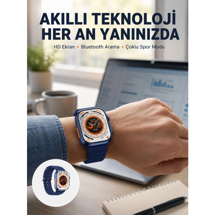 Ultra Akıllı Saat 420x480 Ips Ekran Kalp Atış Yeni Nesil