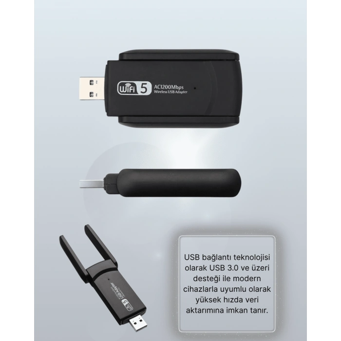 Usb 3.0 Wireless Adaptör – 2.4ghz & 5ghz Destekli