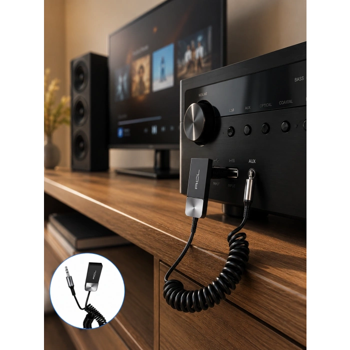 Usb Aux Bluetooth Adaptörü Kablosuz Ses Aktarım Cihazı