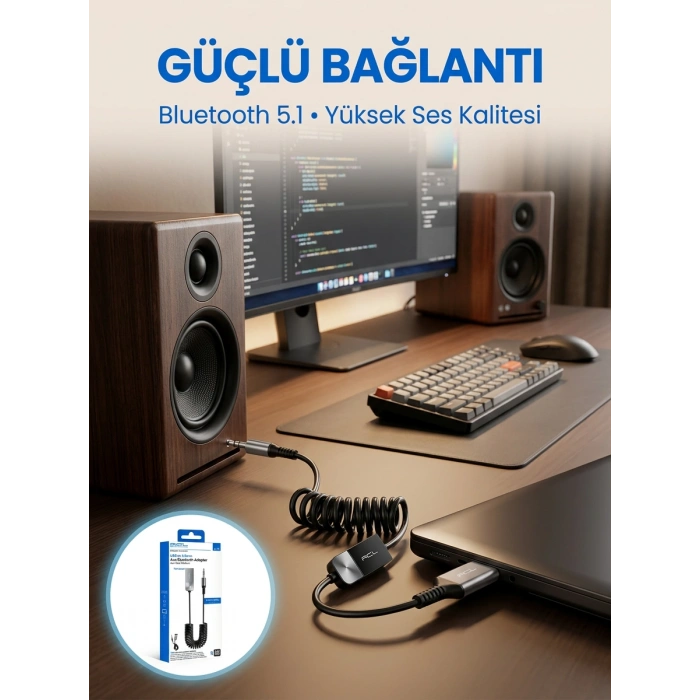 Aux Girişli Cihazlar İçin Kablosuz Bluetooth Adaptörü