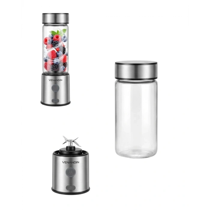 Usb Type C Şarjlı Cam Blender 6 Bıçaklı Smoothie Ve Shake Blender