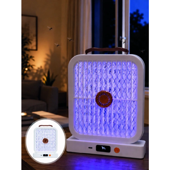 Uv Işıklı Şarj Edilebilir Sinek Yok Edici Elektrikli Lamba Beyaz