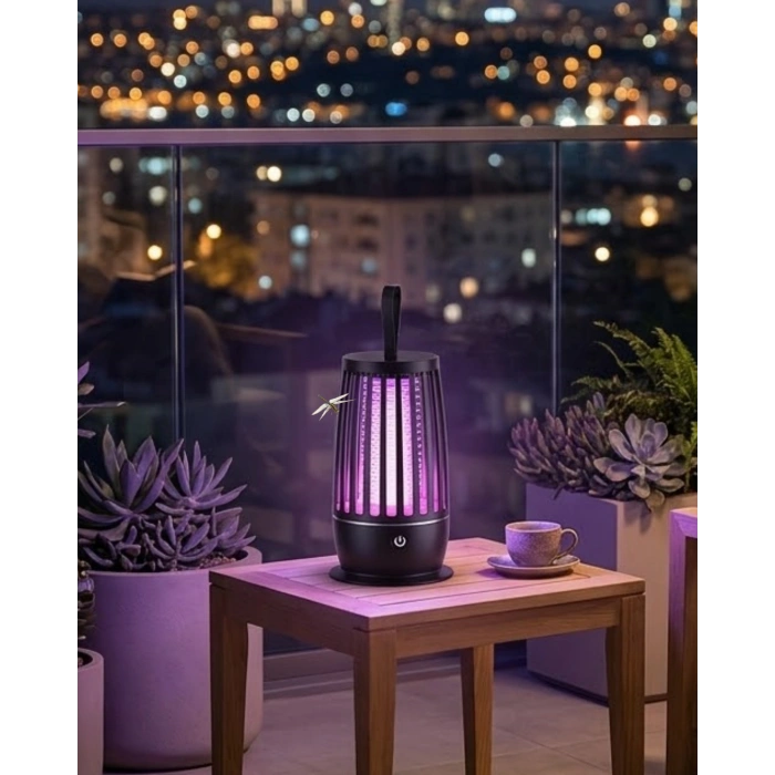 Uv Mor Işık Elektrikli Böcek Öldürücü Lamba Gece Aydınlatmalı Sessiz Ve Güvenli Kullanım