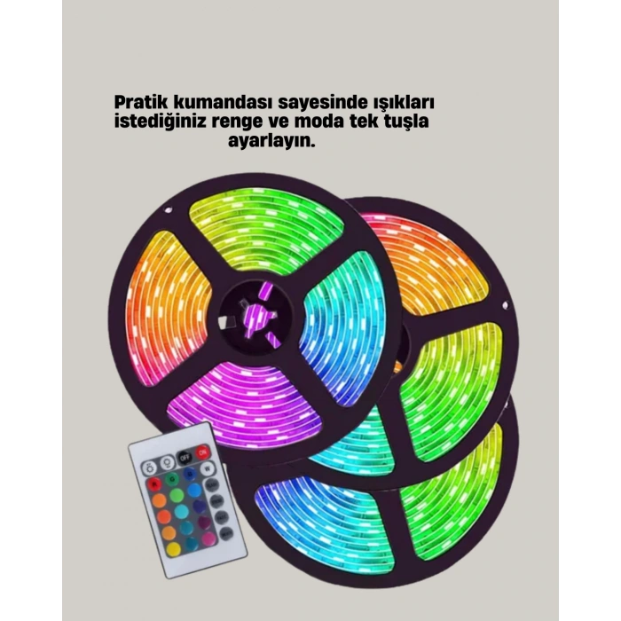 Uzaktan Kumandalı Rgb Smart Şerit Led Işık Esnek Ve Taşınabilir Dekorasyon