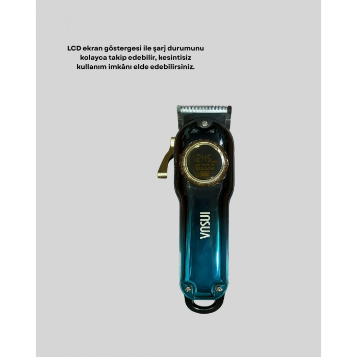 Uzun Çalışma Süreli Lcd Göstergeli Saç Kesme Makinesi