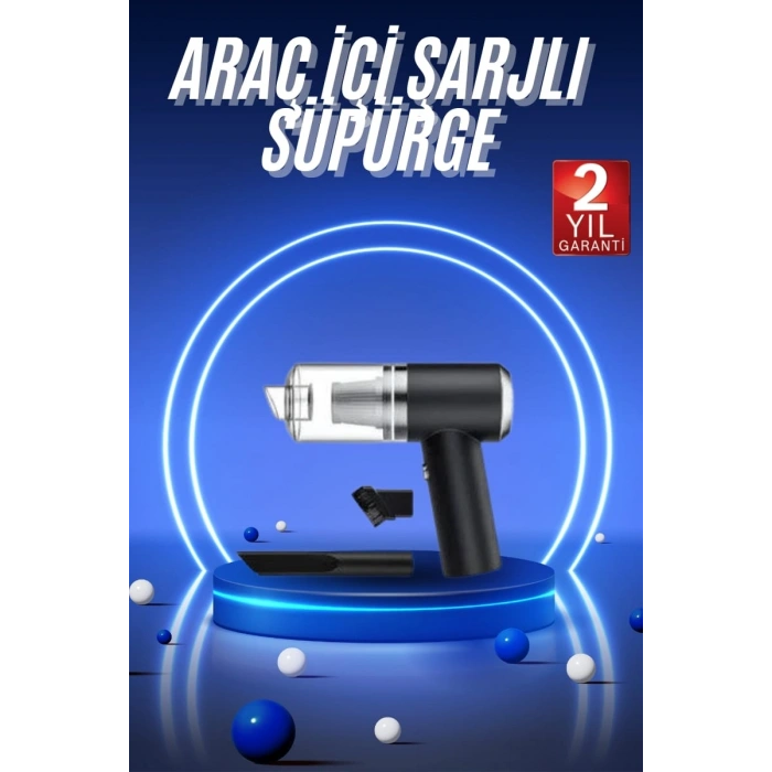 Vakumlu Araç İçi Süpürge Taşınabilir Pratik Şarjlı Temizlenebilir