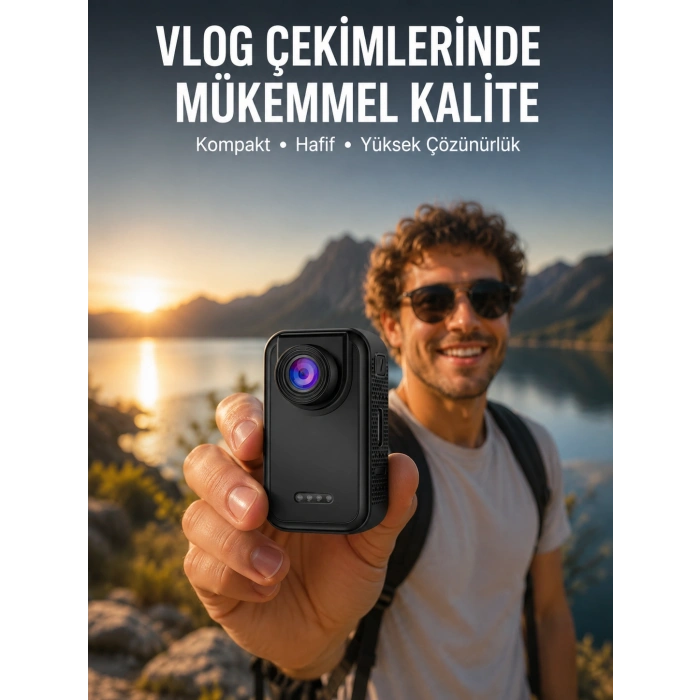 Vlog, Seyahat Ve Günlük Video Çekimleri İçin Mini Kamera Yeni Nesil