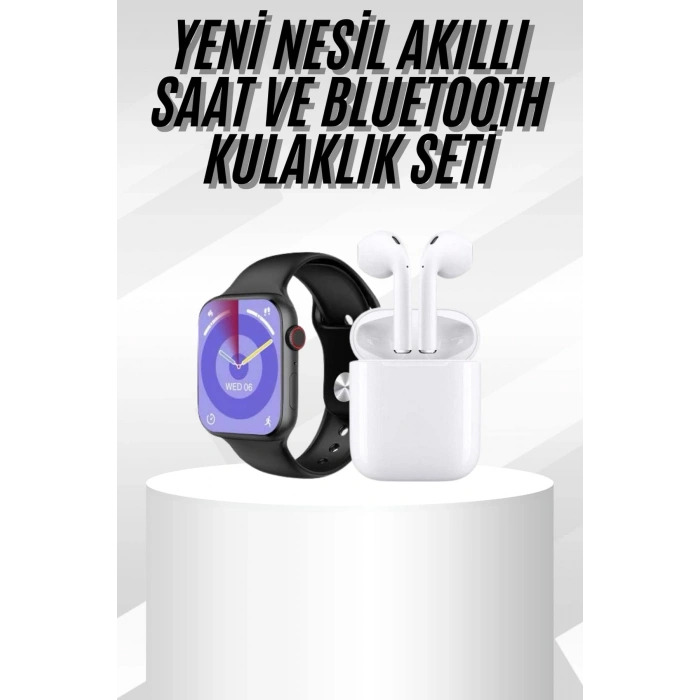 Yeni Nesil Akıllı Saat Ve Kulaklık Seti Gümüş Kasa Zarif Tasarım Çok Fonksiyonlu