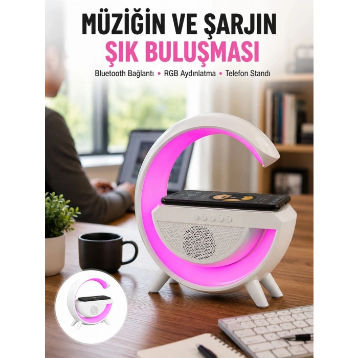 Yeni Nesil Bluetooth Hoparlör Speaker 5.0 Taşınabilir G Şeklinde Powerbankli Yeni Nesil