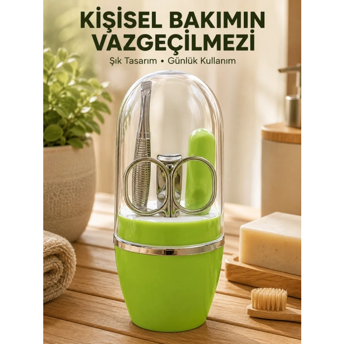 Yeşil Manikür Pedikür Bakım Seti Çok Amaçlı Kişisel Bakım Kiti