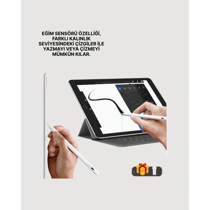 Yüksek Hassasiyetli Eğim Sensörlü Dijital Kalem – Usb-c Hızlı Şarjlı