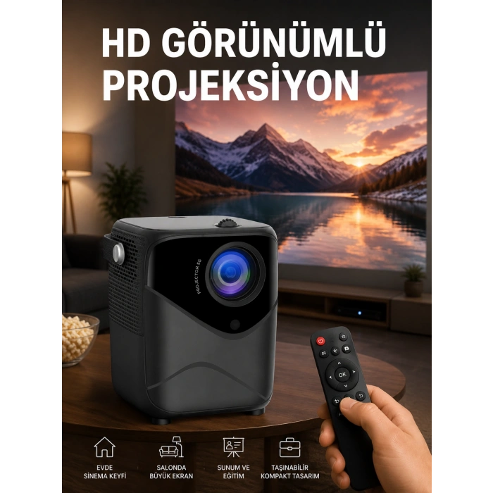 Yüksek Hd Görünümlü Taşınabilir Projeksiyon Cihazı