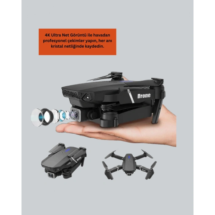 Yükseklik Sabitlemeli Katlanabilir Drone 1080p 4k Kamera Seçenekli