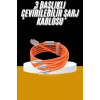 120w 3 İn 1 Uyumlu Silikon Şarj Kablosu Hızlı Şarj Kablosu