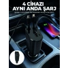 120w Hızlı Şarj Destekli 4ü 1 Arada Araç Şarj Cihazı Type-c, Lightning, Usb Ve Usb-c Çıkışlı