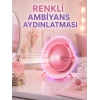 3 Hız Ayarlı Usb Şarjlı Rgb Masa Fanı