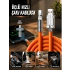 3 İn 1 Süper Hızlı Şarj Kablosu Android Ve İos Uyumlu Silikon Şarj Kablosu