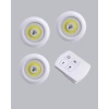 3 Lü Pilli Kablosuz Led Spot Lamba Seti Kumandalı Kolay Montaj Aydınlatma