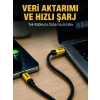 3ü 1 Arada Usb Şarj Kablosu 240w Hızlı Şarj Ve Veri Aktarım Kablosu