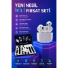 3.nesil Tws Bluetooth Kulaklık Bluetooth Bağlantılı Akıllı Saat Amoled Ekran Plastik Hasır Kordon