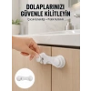 4 Adet Bebek Güvenlik Dolap Kilidi Çift Taraflı Bantlı Kolay Montajlı Emniyet Seti Yeni Nesil