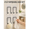 4lü Yapışkanlı Askı Seti Mutfak Banyo Ve Ev İçin Duvar Askısı