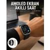 49mm Akıllı Saat Amoled Ekranlı Kadın Erkek Kol Saati Plastik Kordon Yeni Nesil