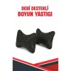 CUPRA BORN UYUMLU ARAÇ-OTO SİYAH DERİ SİYAH DİKİŞLİ BOYUN DESTEK YASTIĞI