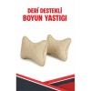 MERCEDES EQC UYUMLU ARAÇ-OTO KREM DERİ KREM DİKİŞLİ BOYUN DESTEK YASTIĞI