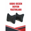 PEUGEOUT 508 UYUMLU ARAÇ-OTO SİYAH DERİ MAVİ DİKİŞLİ BOYUN DESTEK YASTIĞI