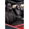 PEUGEOUT E-5008 UYUMLU ARAÇ-OTO SİYAH DERİ MAVİ DİKİŞLİ BOYUN DESTEK YASTIĞI