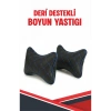 CHEVROLET AVEO UYUMLU ARAÇ-OTO SİYAH DERİ MAVİ DİKİŞLİ BOYUN DESTEK YASTIĞI