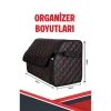 VOLVO XC90 UYUMLU KREM DERİ ARAÇ İÇİ ORGANİZER KAPİTONE FERMUARLI