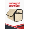 SKODA KAMİQ UYUMLU KREM DERİ ARAÇ İÇİ ORGANİZER KAPİTONE FERMUARLI
