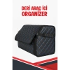 MERCEDES AMG GT SERİSİ UYUMLU SİYAH DERİ MAVİ DİKİŞLİ ARAÇ İÇİ ORGANİZER