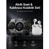 Akıllı Saat Ve Kulaklık Seti Dokunmatik Ekran 5.0 Bluetooth Bağlantılı Sesli Görüşme
