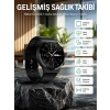 Amoled Ekran Metal Deri Silikon Kordonlu Uyku Ve Sağlık Takibi